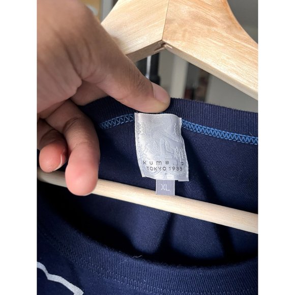 JAPANESE BRAND VINTAGE SINGLE STITCH NAVY SHIRT SIZE XL DOJO STREETWEAR 90S Y2K - Picture 4 of 6